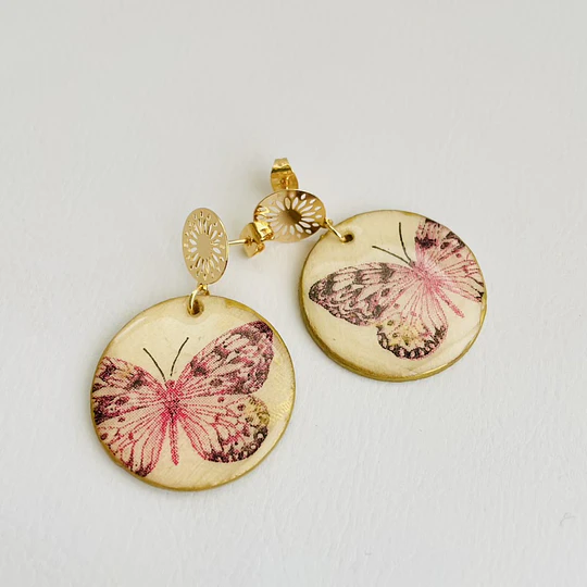 Aros mariposas rojas