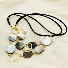 Collar Nácar Y Argollas Doradas