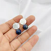Aros de plata con piedra Azurita natural
