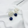Aros de plata con piedra Lapislázuli