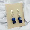 Aros de plata con piedra Lapislázuli