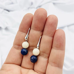Aros de plata y piedras naturales