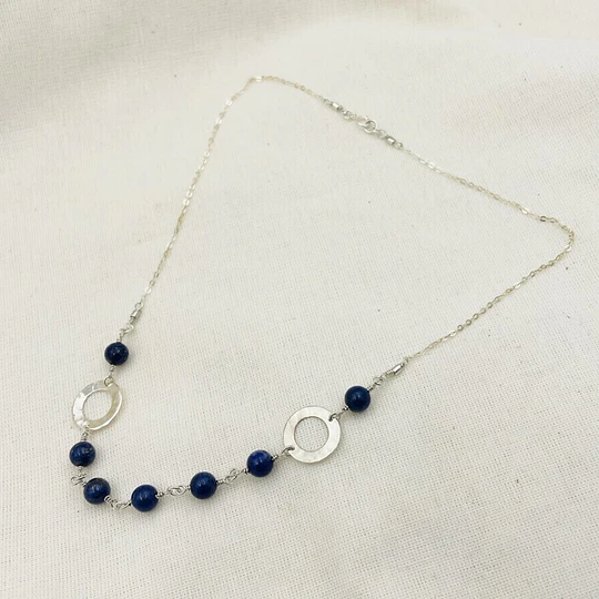 Collar cadena de plata y Lapislazuli