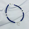 Pulsera Corazon de plata y Lapislázuli