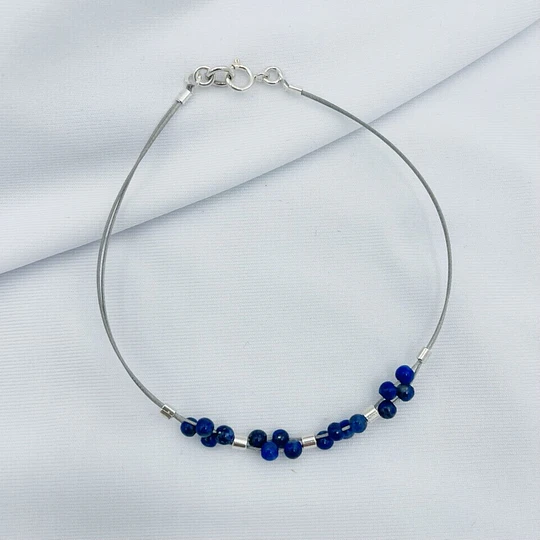 Pulsera trenza de Lapislázuli y plata