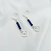 Aros Corazón de plata y piedras naturales