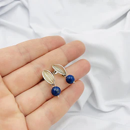 Aros De Plata Y Piedra Lapislazuli