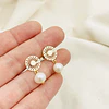 Aros mandala dorados con perlas