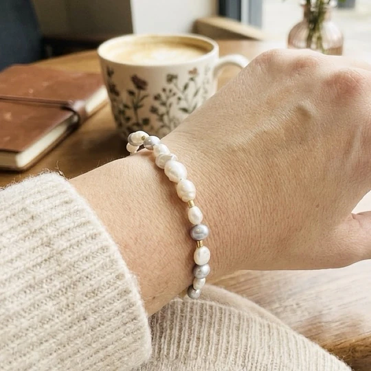 Pulsera mix perlas naturales