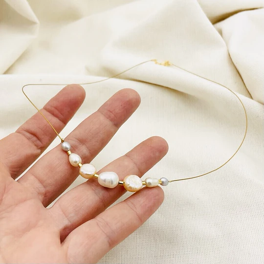 Collar mix de perlas naturales