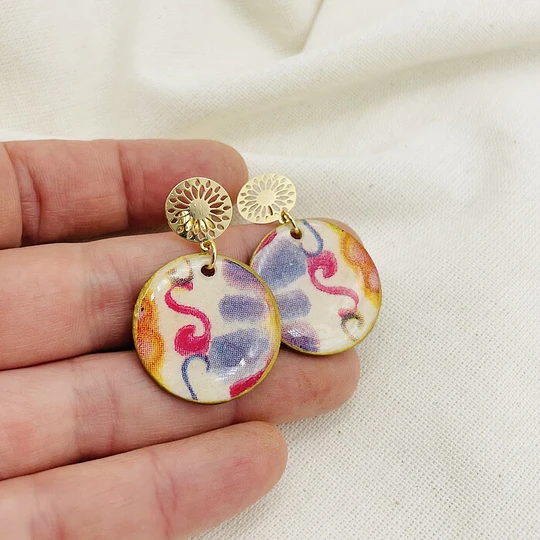 Aros ¨découpage¨ Con Resina
