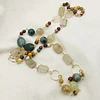 Collar largo dorado con mix piedras naturales