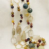 Collar largo dorado con mix piedras naturales