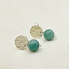 Aros de plata martillada y piedra Amazonita