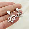 Aretes hojas de Abutilón en plata
