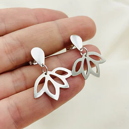 Aretes hojas de Abutilón en plata