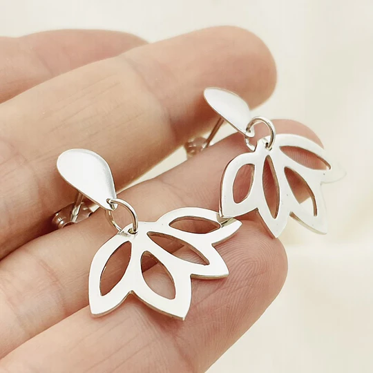 Aretes hojas de Abutilón en plata