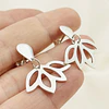 Aretes hojas de Abutilón en plata