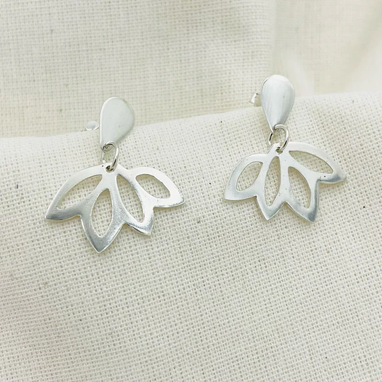 Aretes hojas de Abutilón en plata