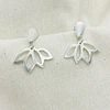 Aretes hojas de Abutilón en plata