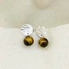 Aros de plata y piedra Ojo de Tigre