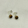 Aros de plata y piedra Ojo de Tigre