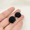 Aros Botón con cristales negros