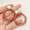 Aros argolla cristales rojos