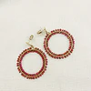 Aros argolla cristales rojos