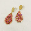 Aros gotas doradas y cristales tornasol