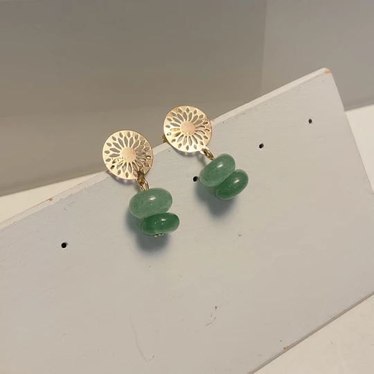 Aros mandála dorada con piedra Aventurina
