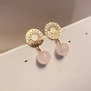 Aros mandála dorados con Cuarzo rosado