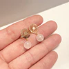 Aros mandála dorados con Cuarzo rosado