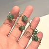 Pulsera argollas doradas con piedra Aventurina