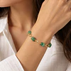 Pulsera argollas doradas con piedra Aventurina