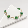 Pulsera argollas doradas con piedra Aventurina