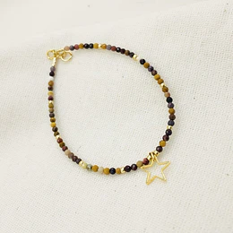 Pulsera estrella minimalista con piedra Mookaita 