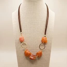 Collar piedras Agata Cornalina en bruto