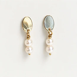 Aros dorados con perlas mini