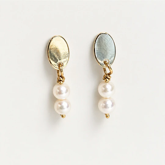 Aros dorados con perlas mini