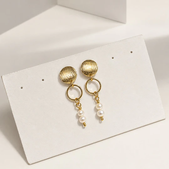 Aros dorados con perlas mini
