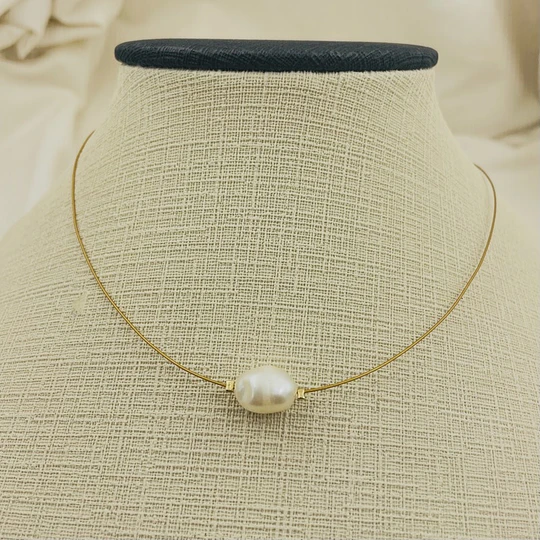 Collar perla solitario