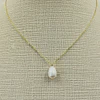 Collar cadena dorada con perla