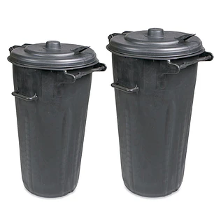 Contentor do Lixo Preto Purtec com Tampa Fixa