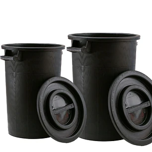 Contentor do Lixo Preto Purtec com Tampa Amovível