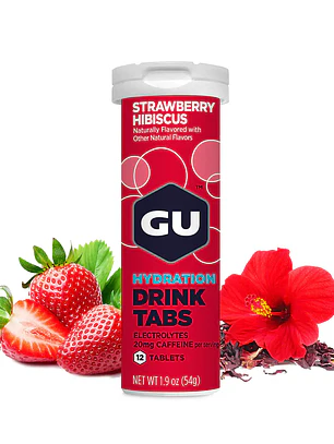 GU Tabletas Hidratantes Efervescentes Strawberry Hibiscus