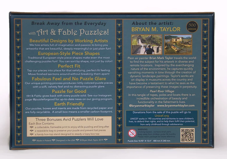 Puzzle 500 Piezas Premium | Pearl River Village Art & Fable 