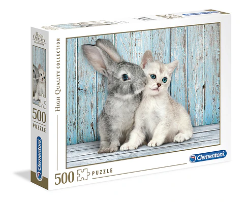 Puzzle 500 Piezas | Gatito y Conejito