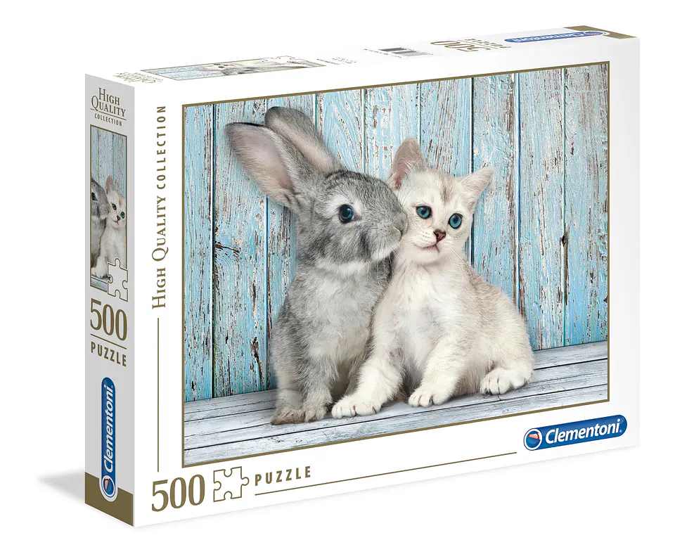 Puzzle 500 Piezas | Gatito y Conejito 1