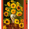 Puzzle 1000 Piezas | Girasoles en florero de pavo real Castorland